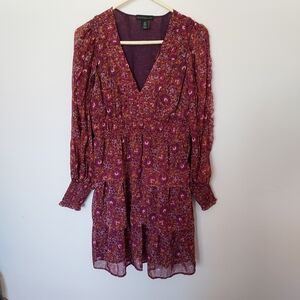 House of Harlow 1960 Boho Ruffled Tiered Floral Dress Festival Hippie Romantic